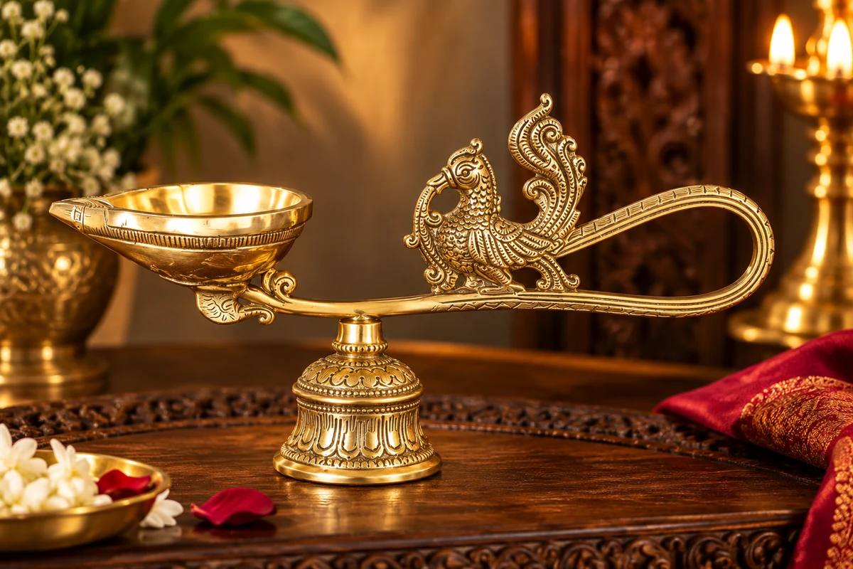 Decorative brass diya