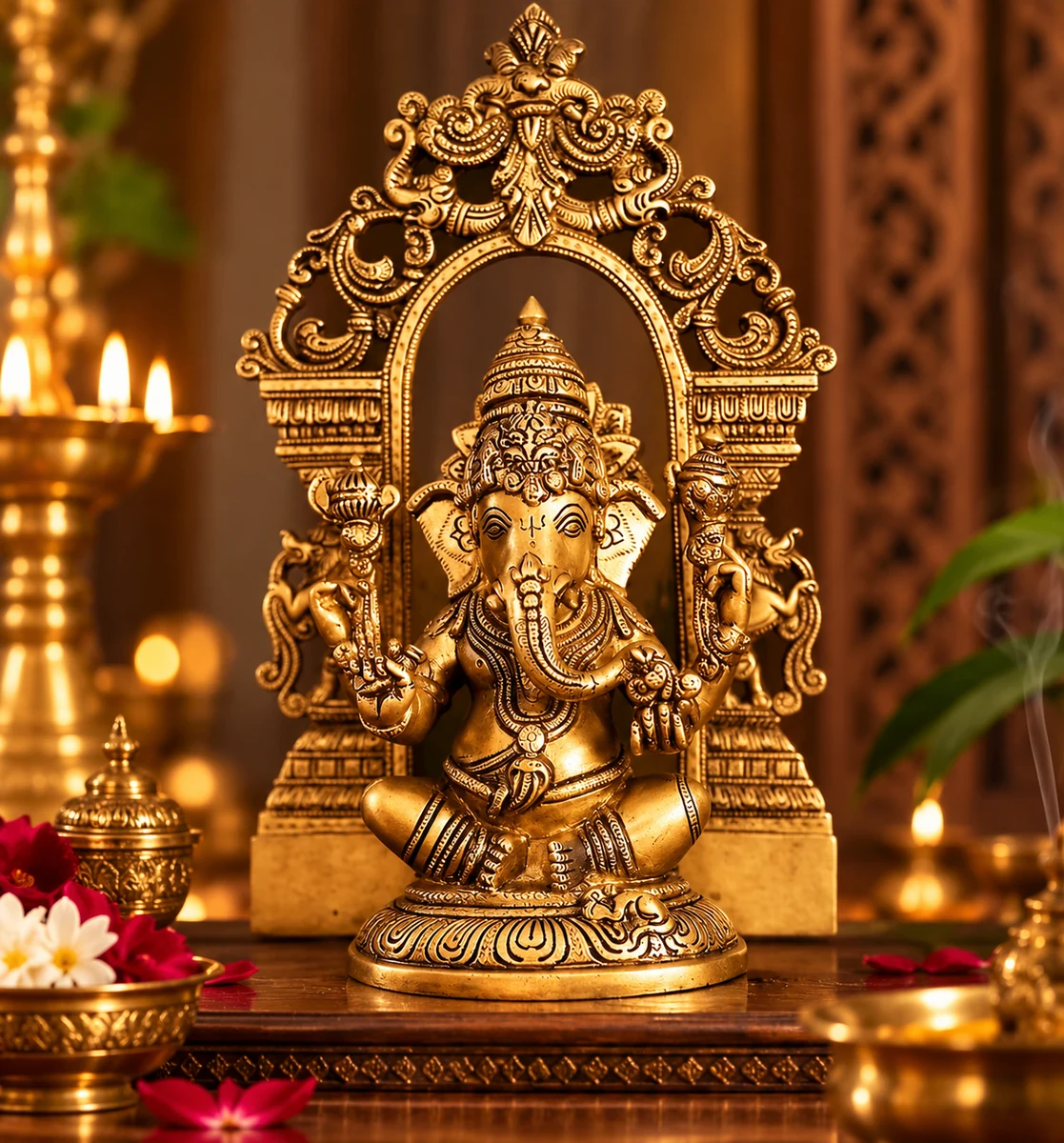 Shri Ganesh brass idol